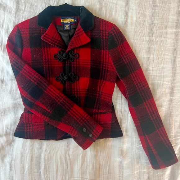 Raphael Lauren Rugby Plaid Winter Jacket. Size 4. - Picture 3 of 9